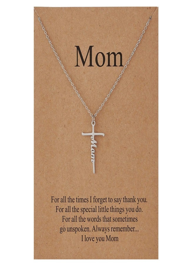 Lcherry Mom Cross Necklace for Women - Birthday Gifts for Mom, Religious Christian Jewelry Mother's Day Gifts for Women - Image 1